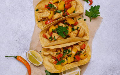 Tacos mexicanos con pimientos del piquillo y frijoles