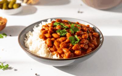 Arroz cremoso de pochas Osés con setas y queso de cabra