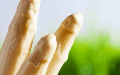 Espárragos blancos Osés con vinagreta de almendras y jamón ibérico